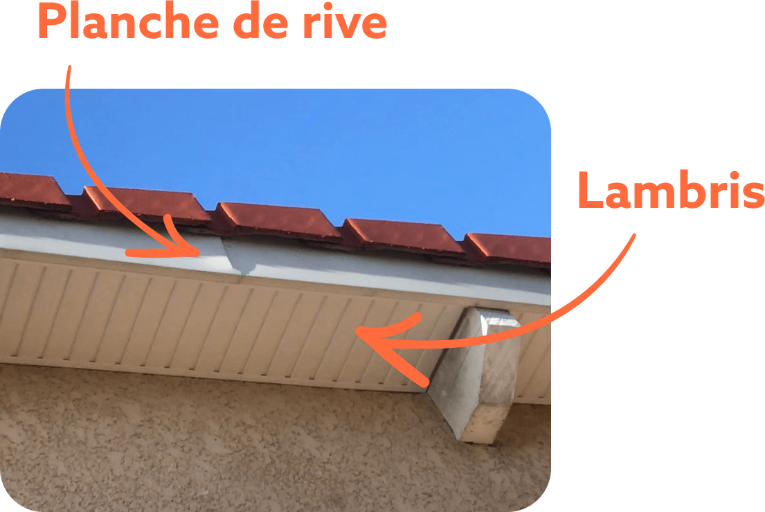 Lambris et planche de rive bois pour finition de débord